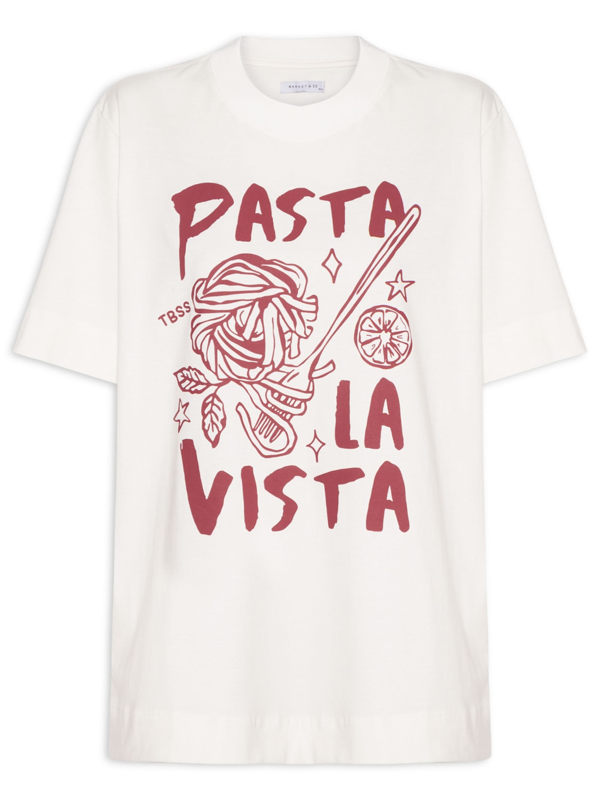 Camiseta Feminina Oversized Estampada - Off White