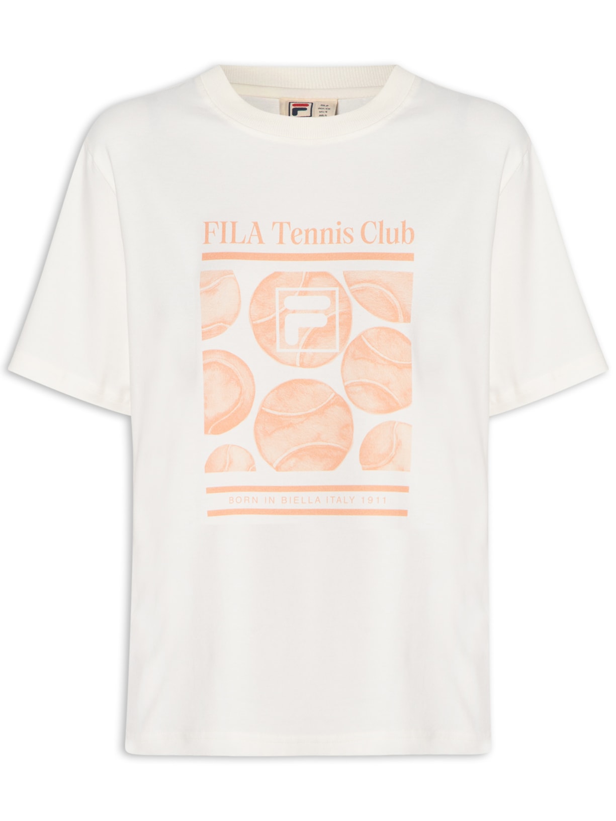 Camiseta Feminina Oversized Letter Branco Fila