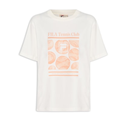 Camiseta Feminina Oversized Letter - Branco