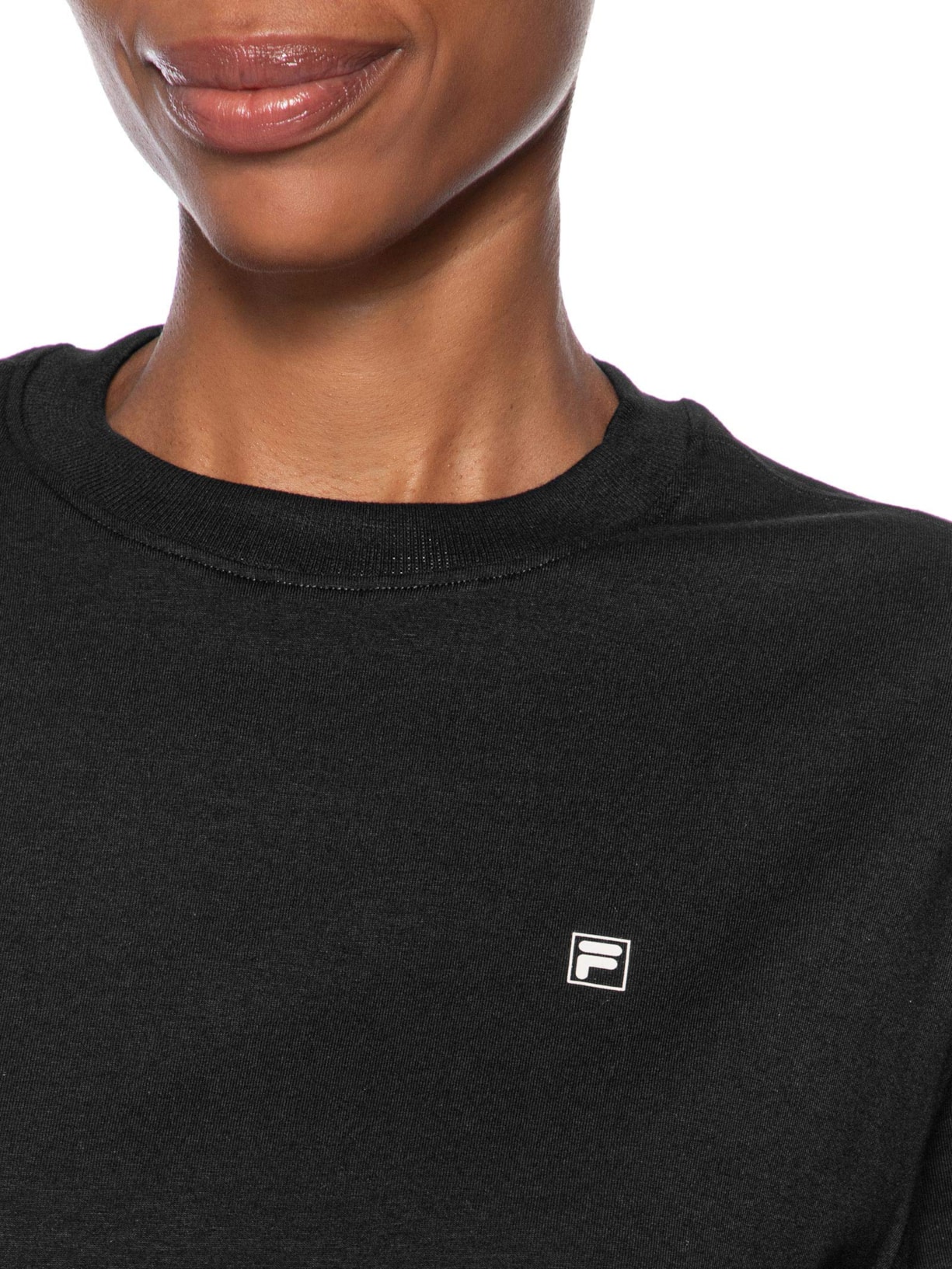 Camiseta Feminina Oversized Letter Graphic Preto Fila