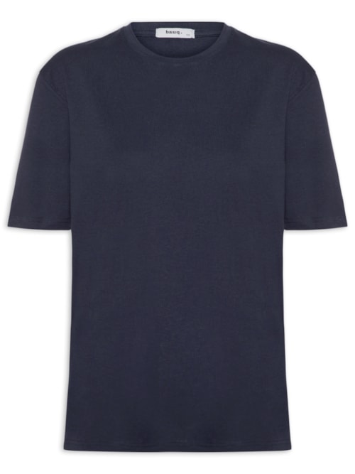 Camiseta Feminina Oversized Manga Curta - Azul