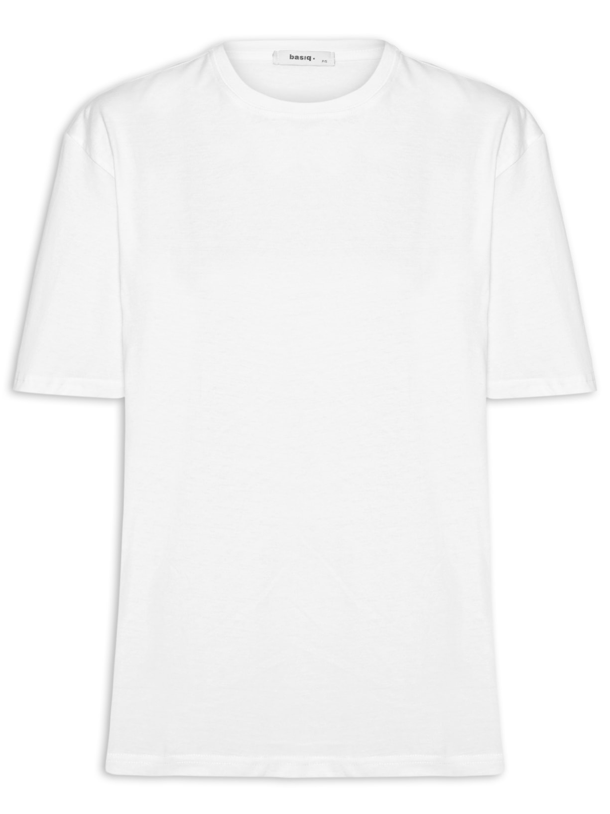 Camiseta Feminina Oversized Manga Curta Branco Basiq