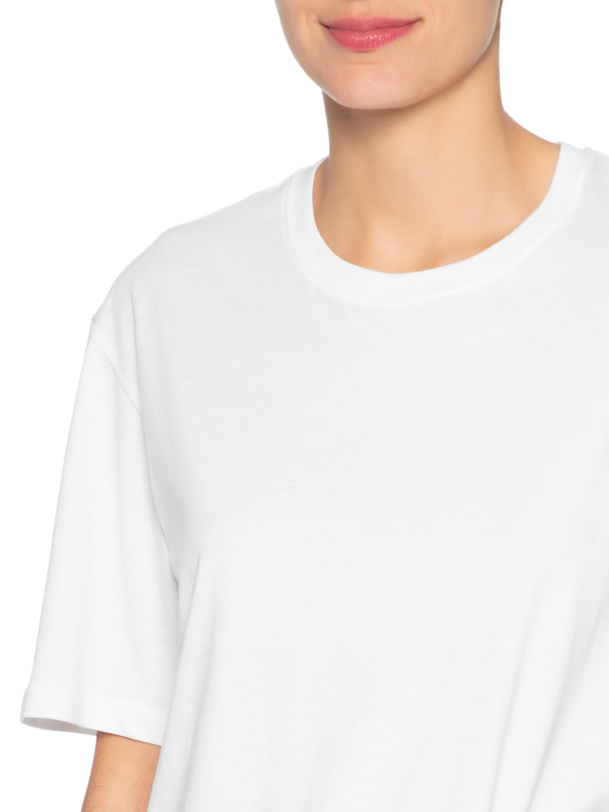Camiseta Feminina Oversized Manga Curta Branco Basiq