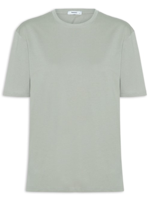Camiseta Feminina Oversized Manga Curta - Cinza