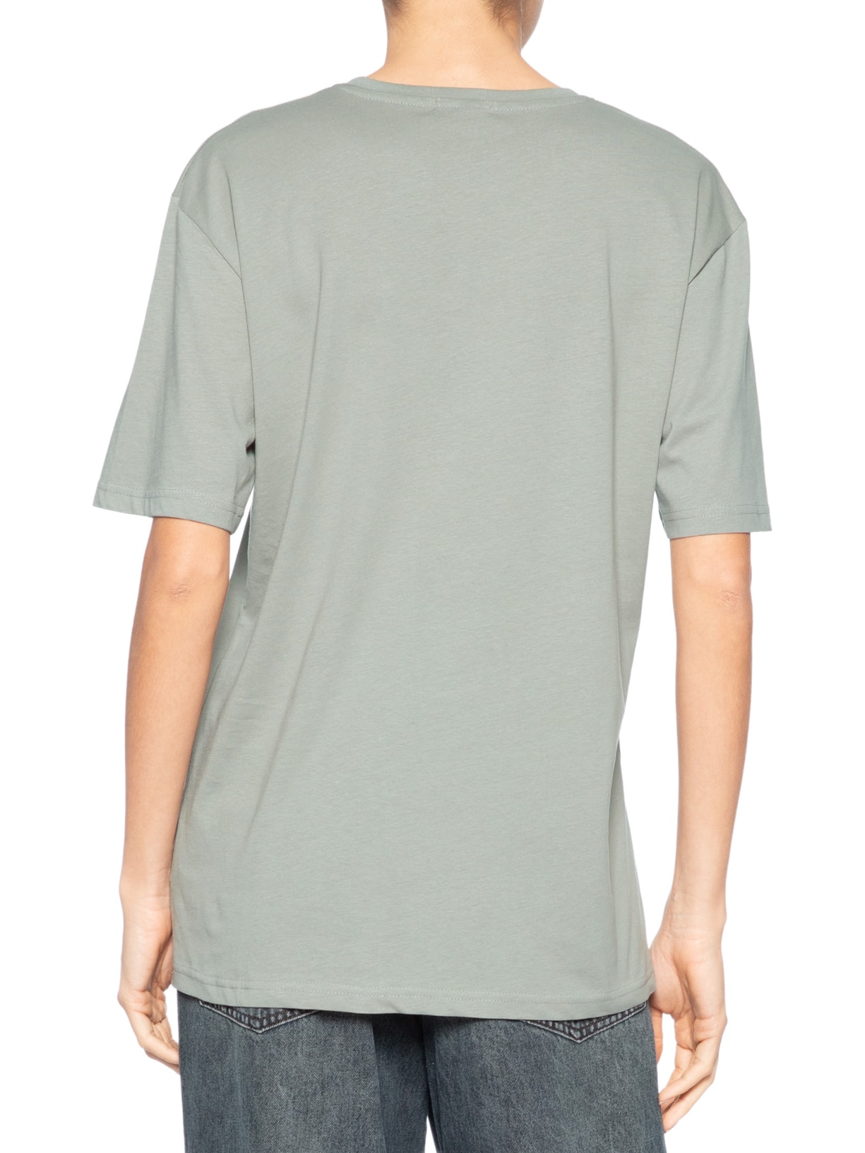 Camiseta Feminina Oversized Manga Curta Cinza Basiq