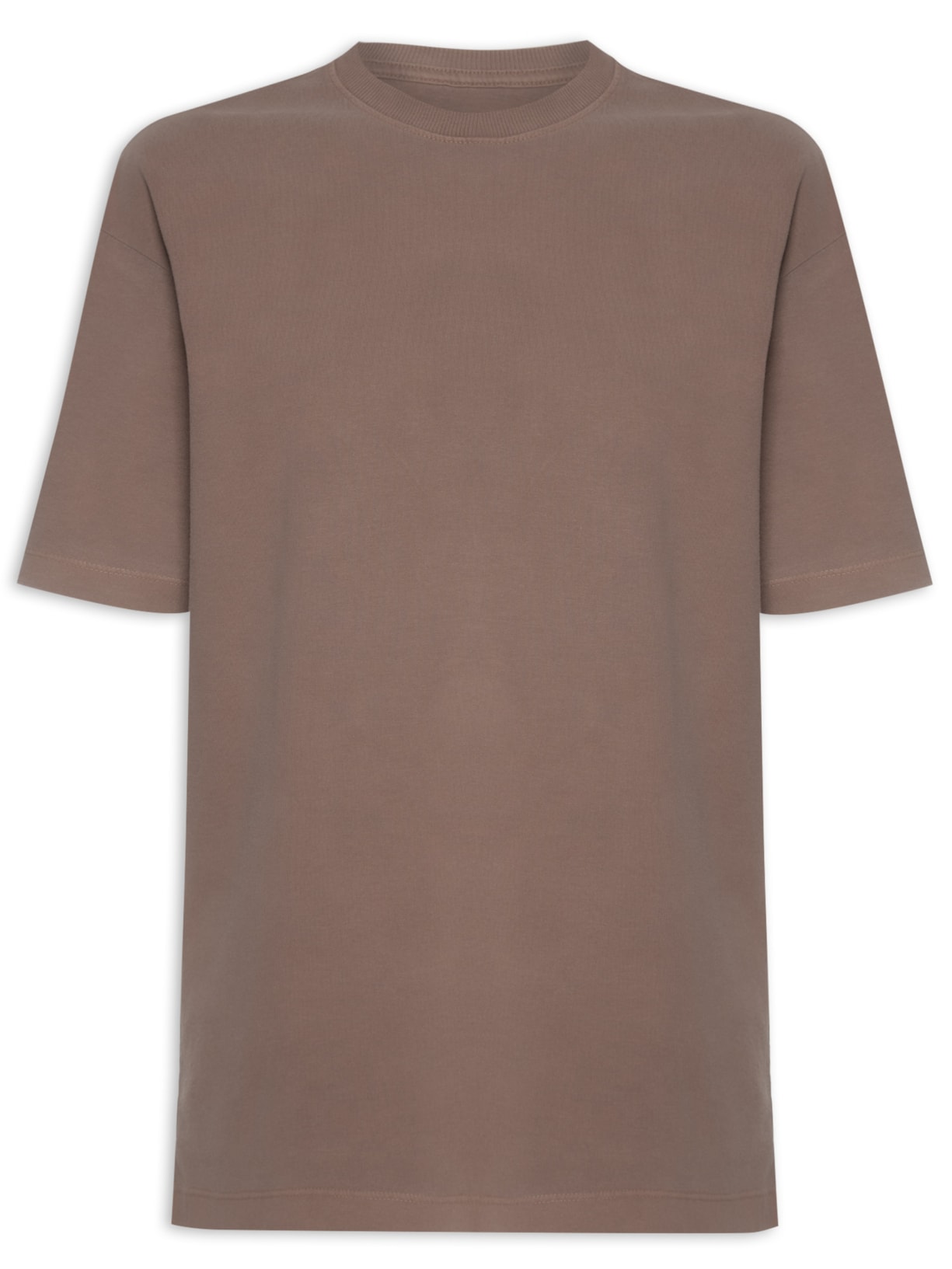 Camiseta Feminina Oversized Manga Curta - Marrom