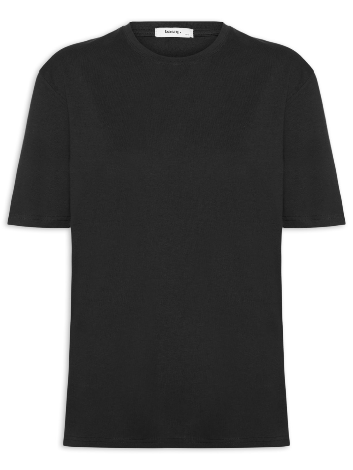 Camiseta Feminina Oversized Manga Curta Preto Basiq