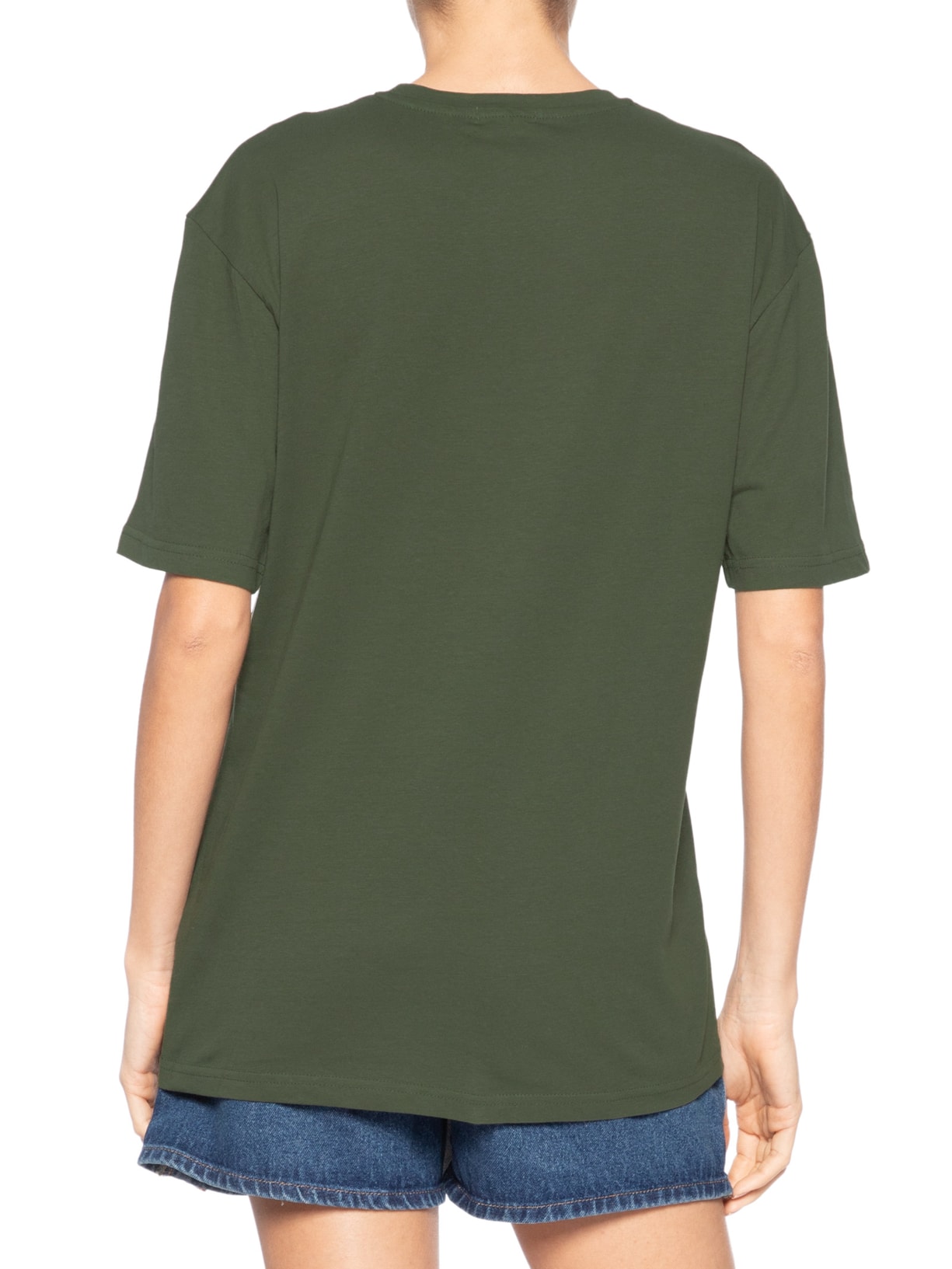 Camiseta Feminina Oversized Manga Curta Verde Basiq