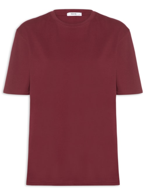 Camiseta Feminina Oversized Manga Curta - Vermelho