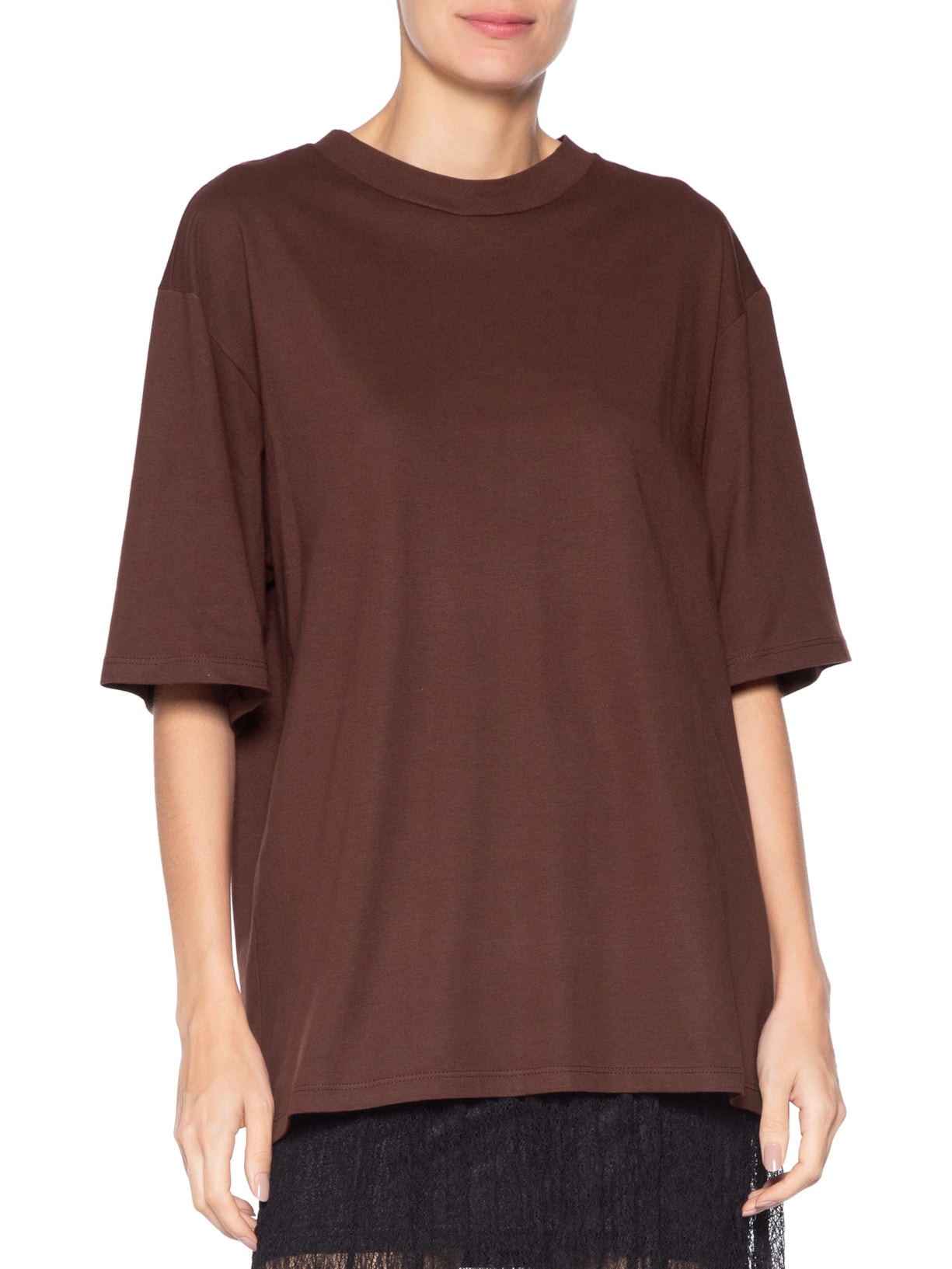 Camiseta Feminina Oversized Marrom Market 33