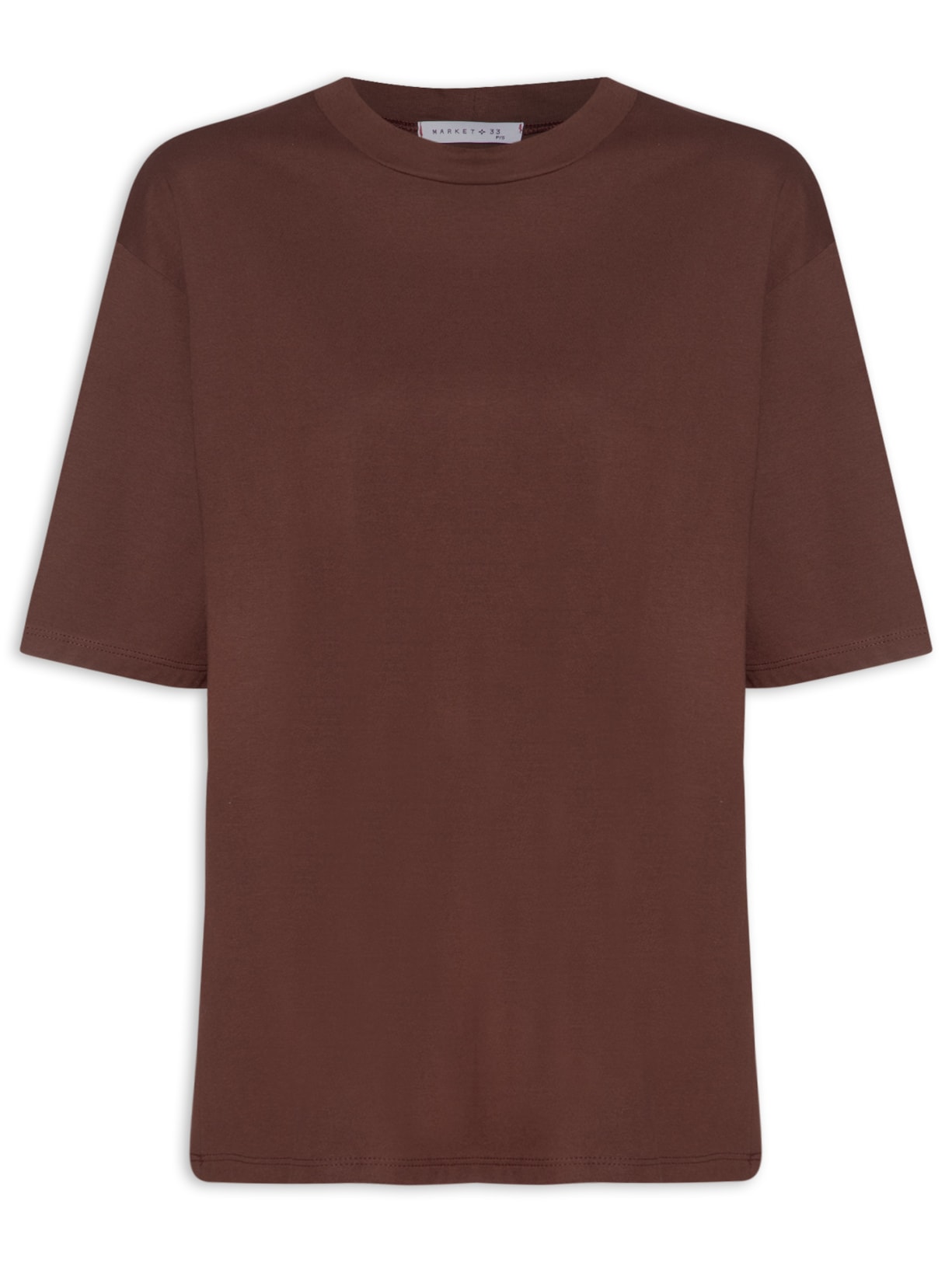 Camiseta Feminina Oversized Marrom Market 33