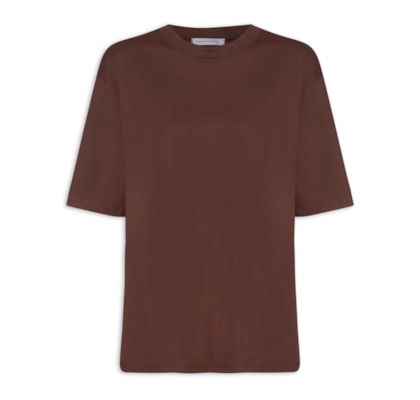 Camiseta Feminina Oversized - Marrom