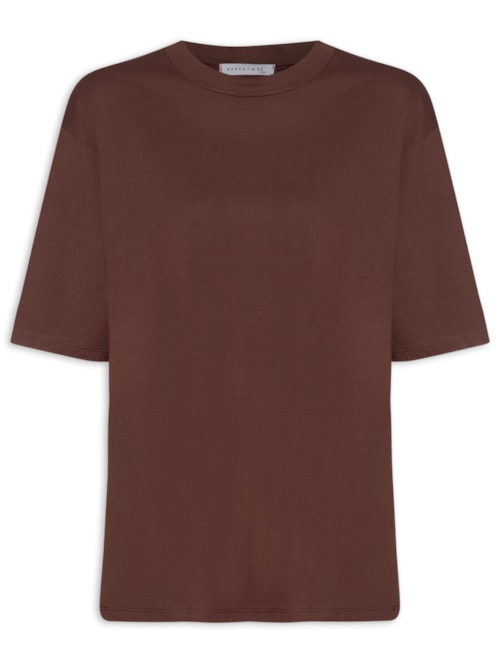Camiseta Feminina Oversized - Marrom