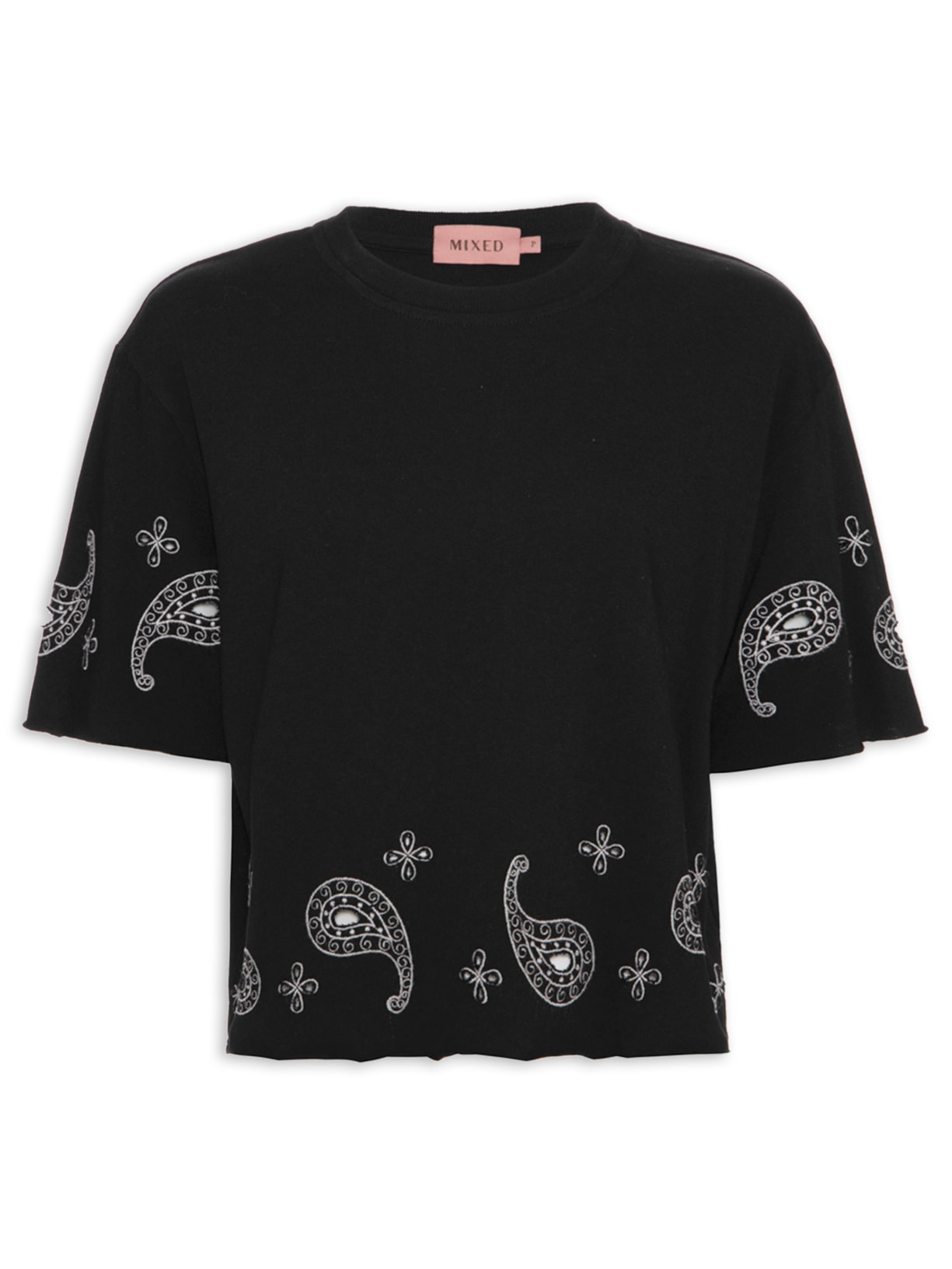 Camiseta Feminina Paisley - Preto