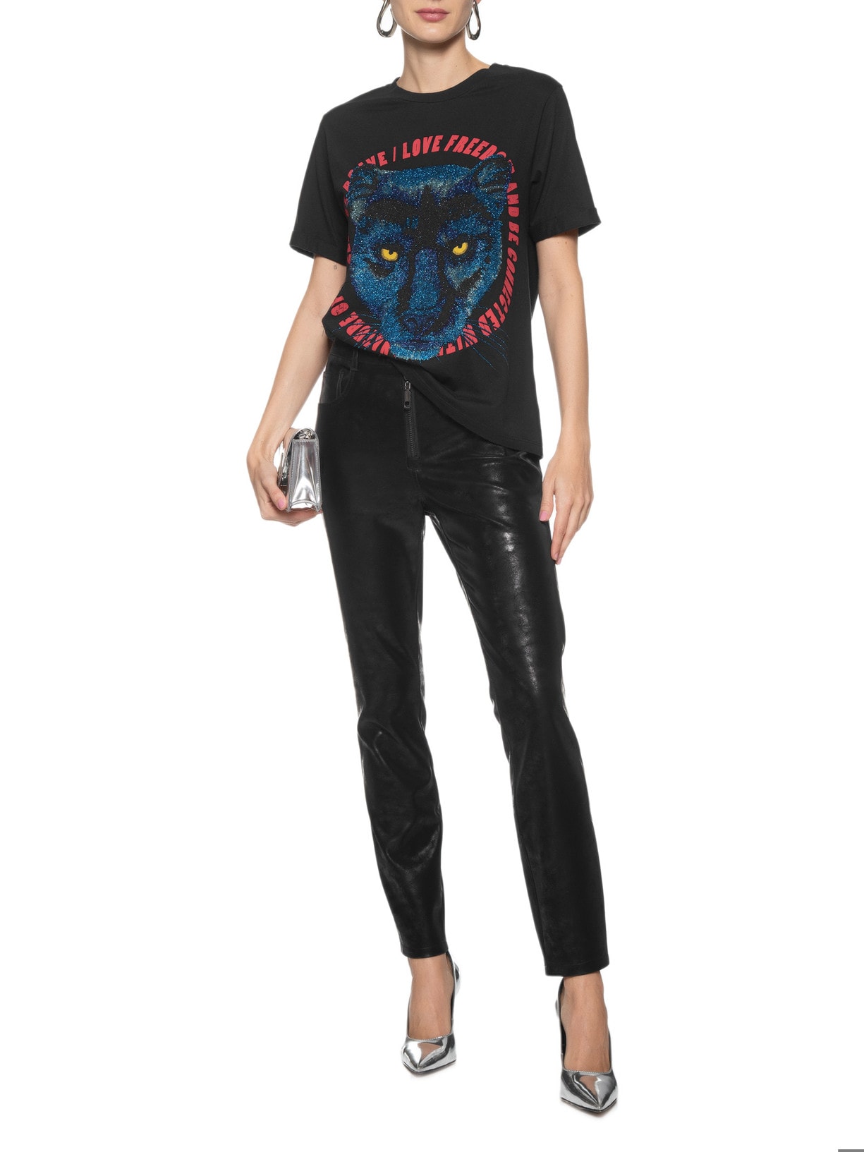 Camiseta Feminina Pantera Bright Preto Animale Jeans