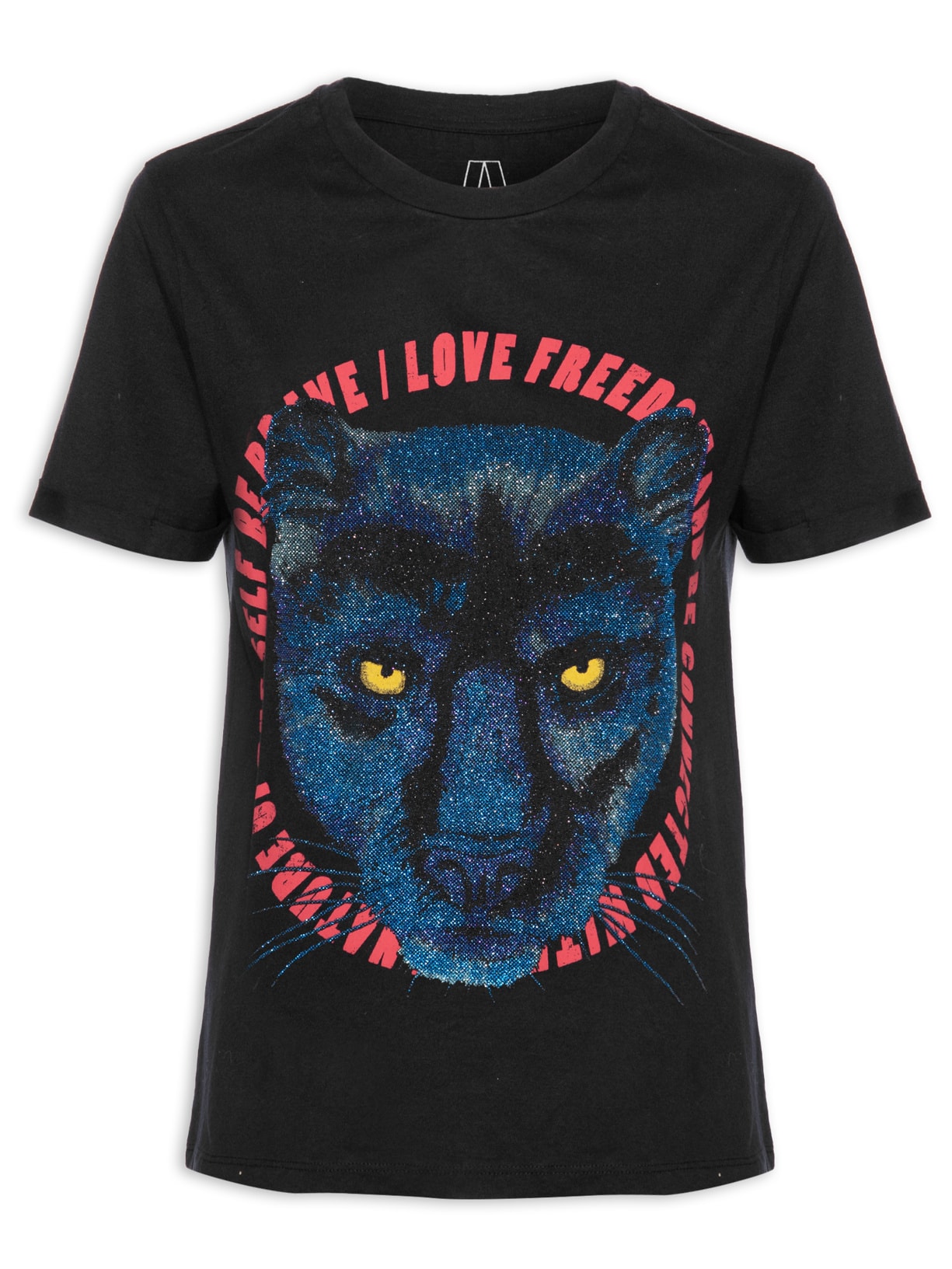 Camiseta Feminina Pantera Bright - Preto