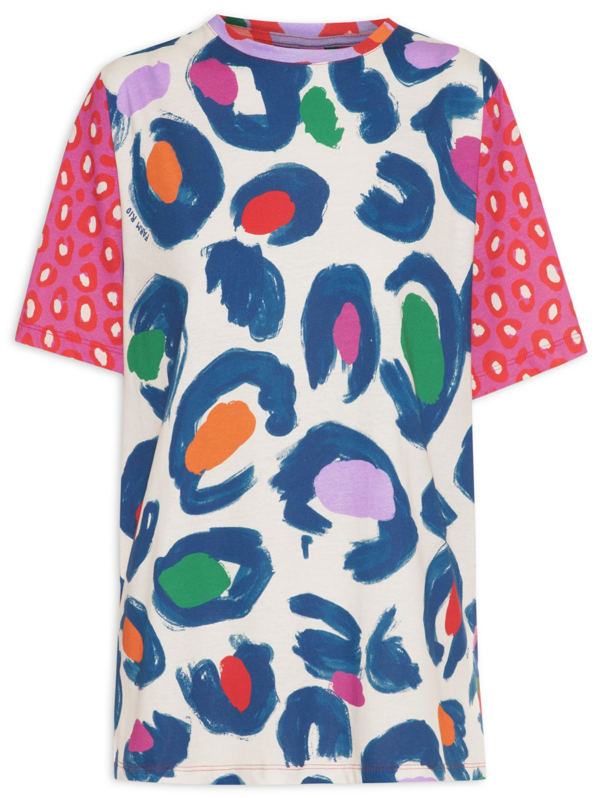 Camiseta Feminina Patch Onça Cool - Azul