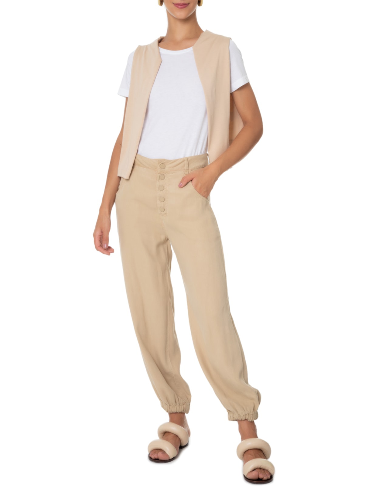 Camiseta Feminina Pima Manga Curta Decote Redondo Branco '2Essential