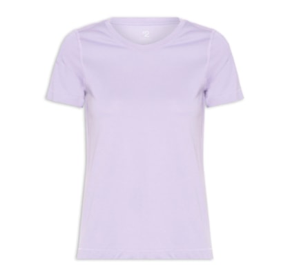 Camiseta Feminina Pima Manga Curta Decote Redondo - Lilás
