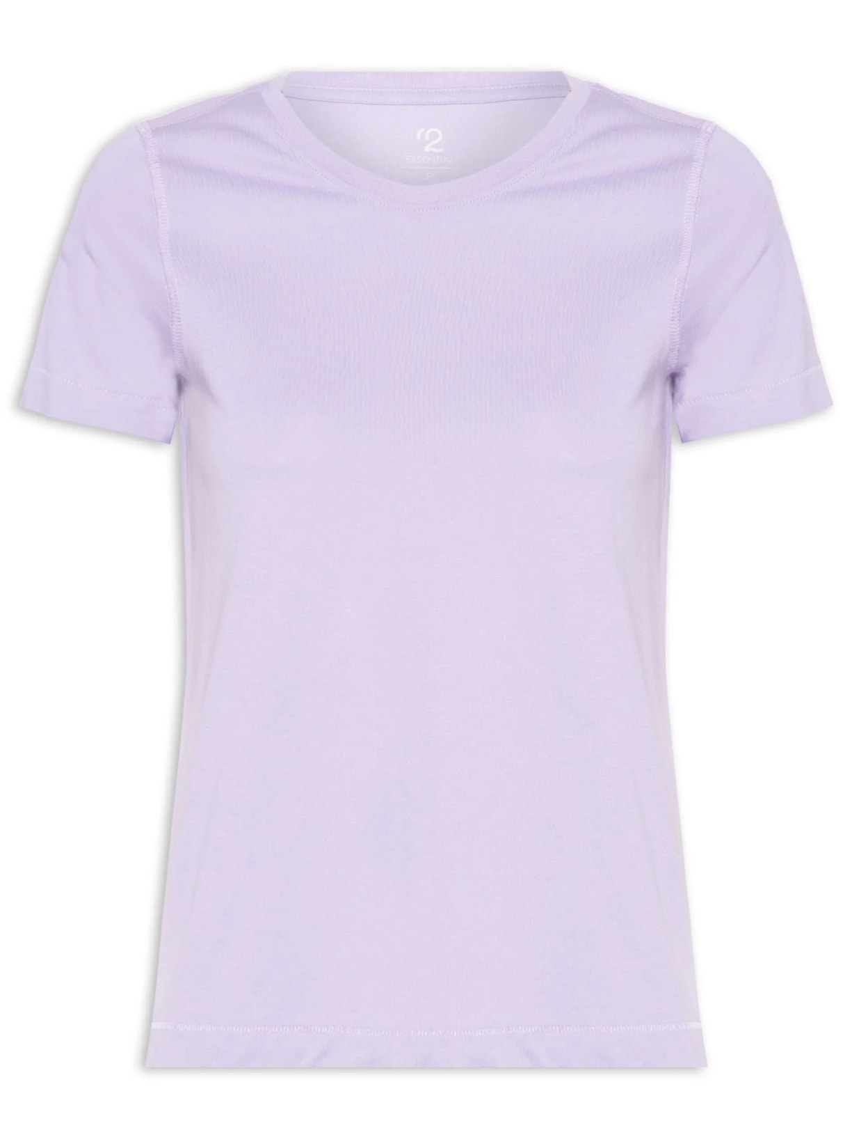 Camiseta Feminina Pima Manga Curta Decote Redondo - Lilás