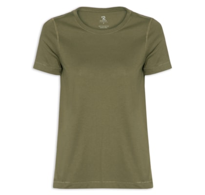 Camiseta Feminina Pima Manga Curta Decote Redondo - Verde