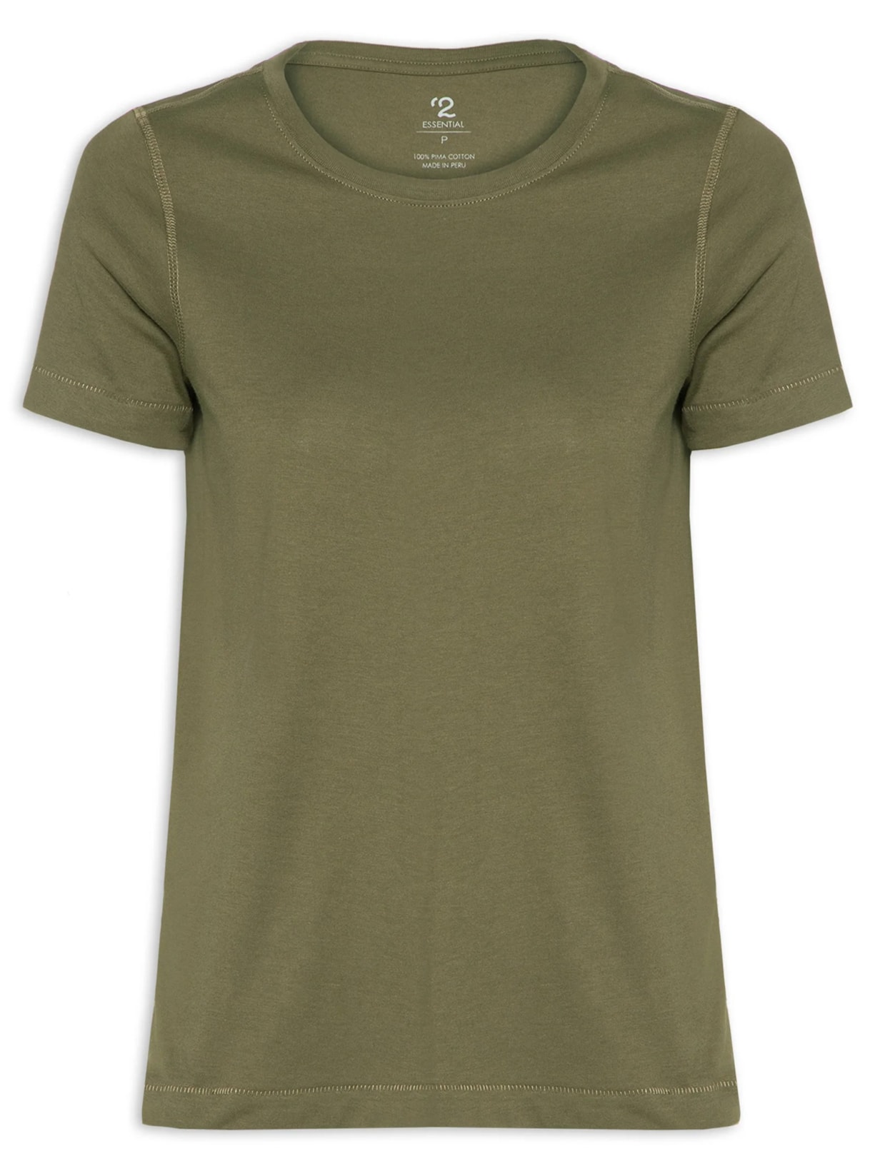 Camiseta Feminina Pima Manga Curta Decote Redondo - Verde