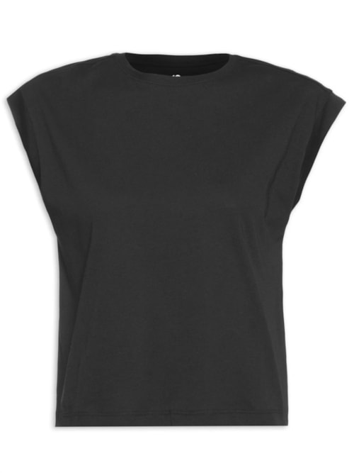 Camiseta Feminina Pima Manga Japonesa - Preto