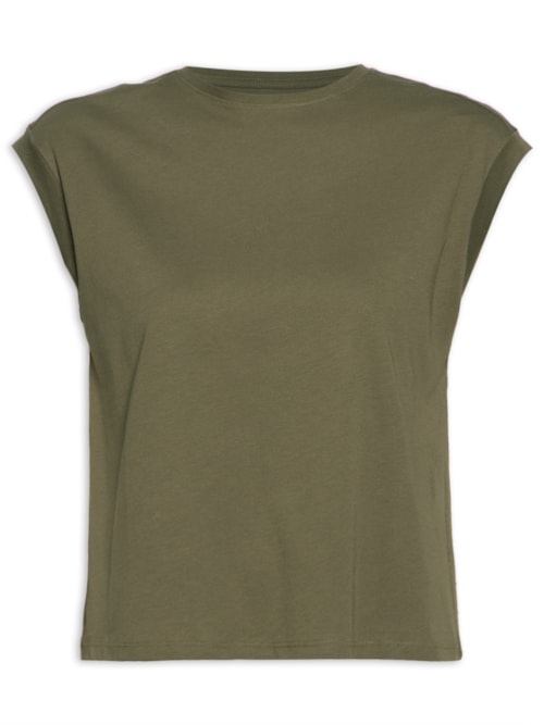 Camiseta Feminina Pima Manga Japonesa - Verde