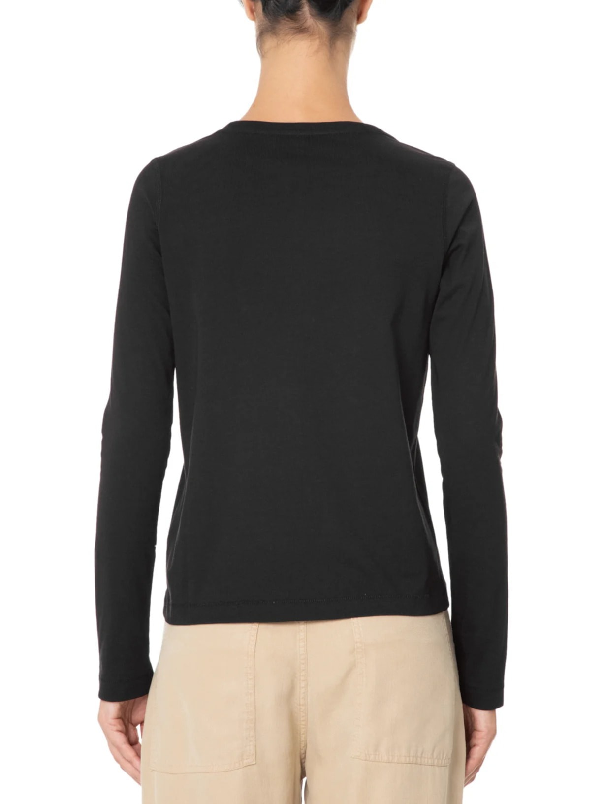 Camiseta Feminina Pima Manga Longa Decote Redondo Preto '2Essential