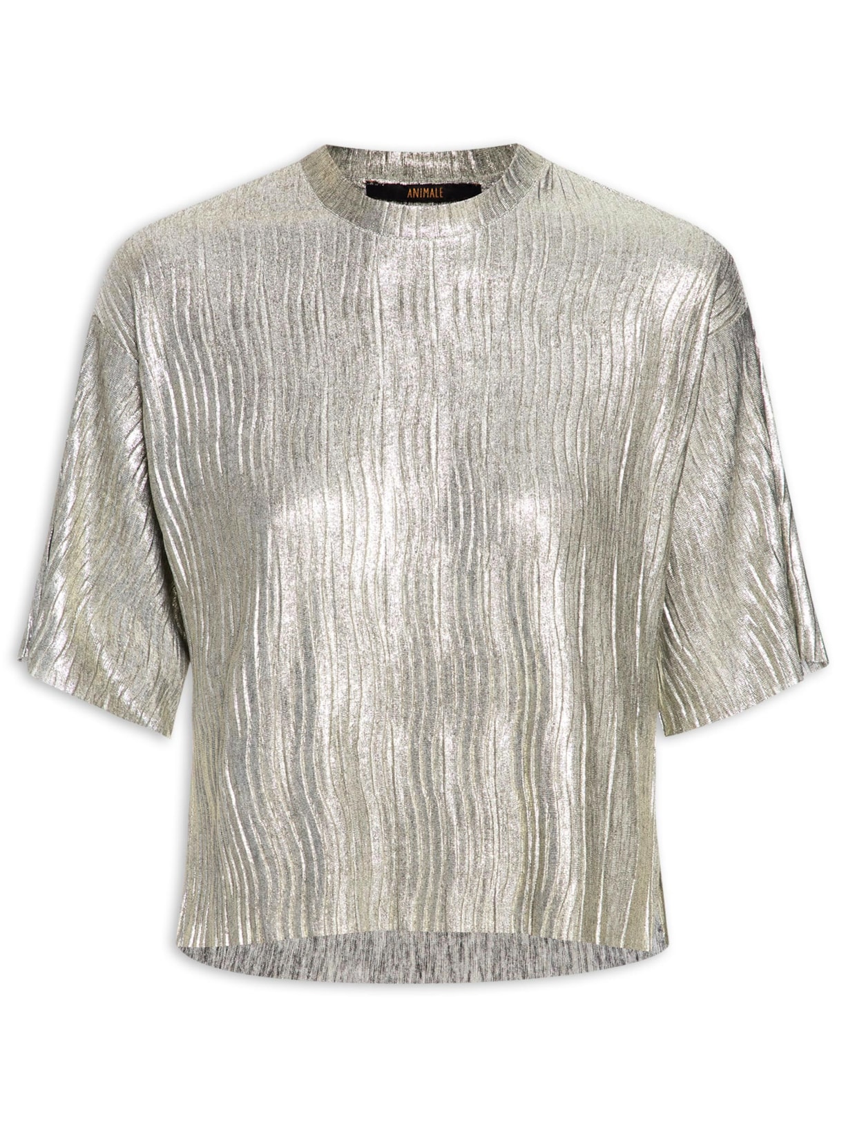 Camiseta Feminina Plissada - Prata