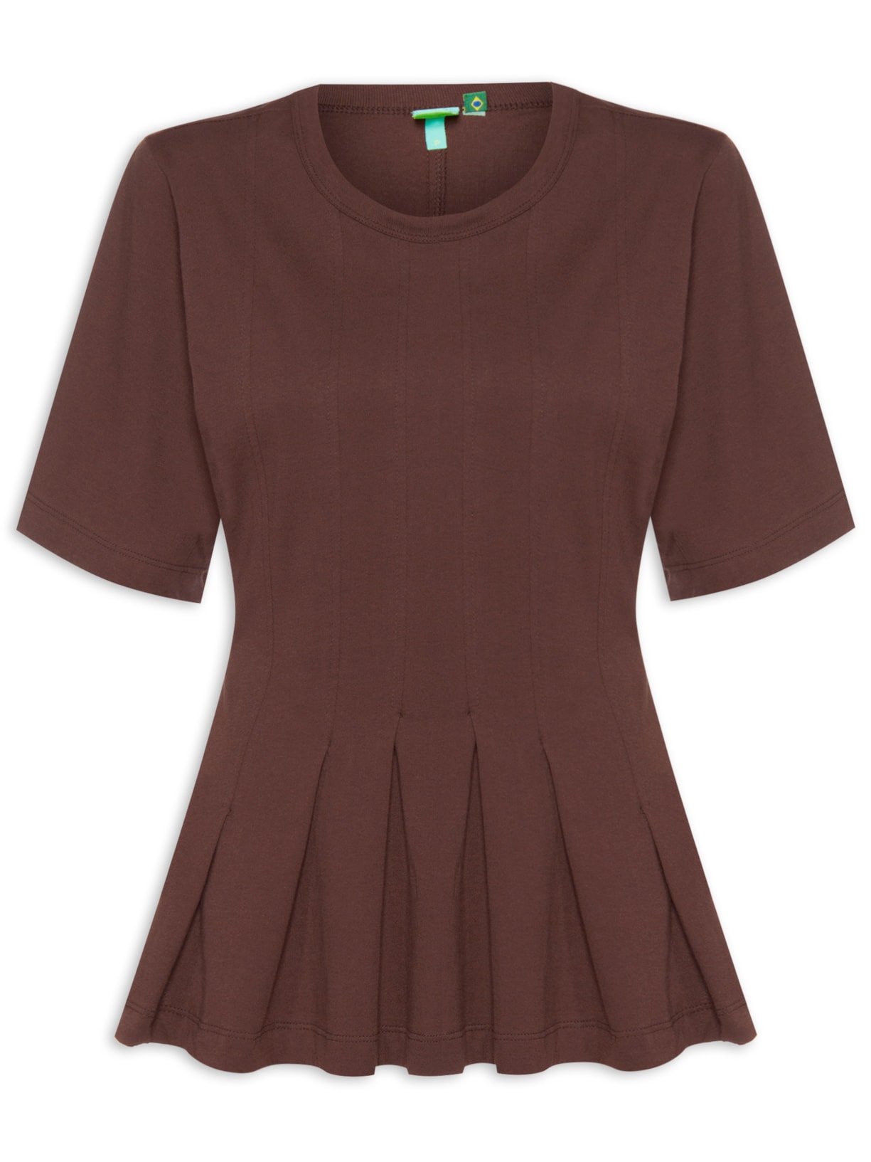 Camiseta Feminina Pregas - Marrom