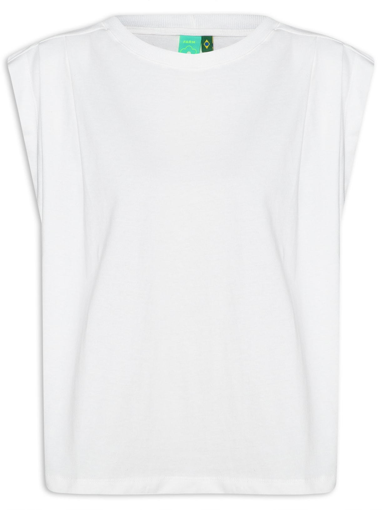 Camiseta Feminina Pregas Ombro - Off White