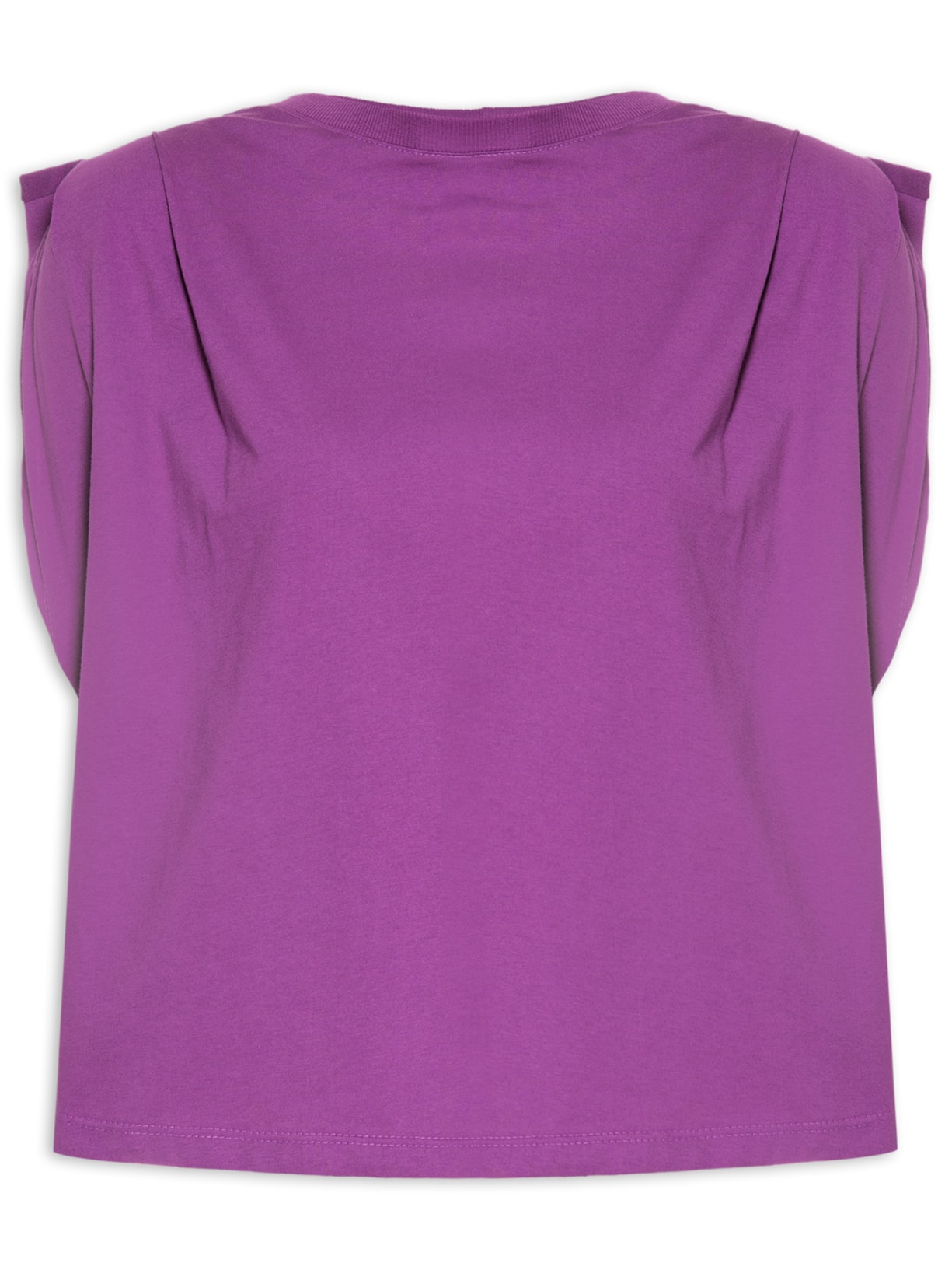 Camiseta Feminina Pregas Ombro - Roxo