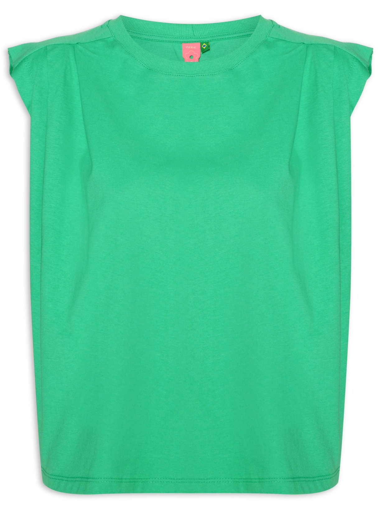 Camiseta Feminina Pregas Ombro - Verde