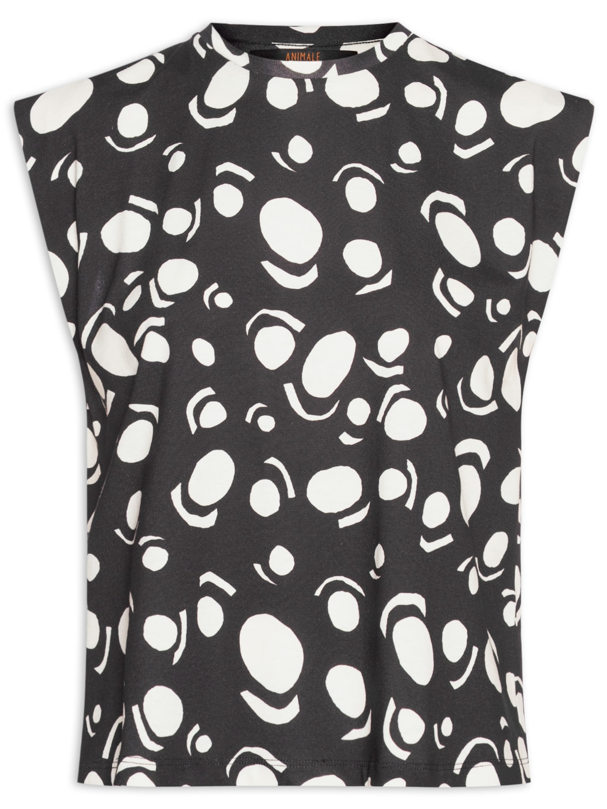 Camiseta Feminina Quadradinha Bicolor Pois Banda - Preto