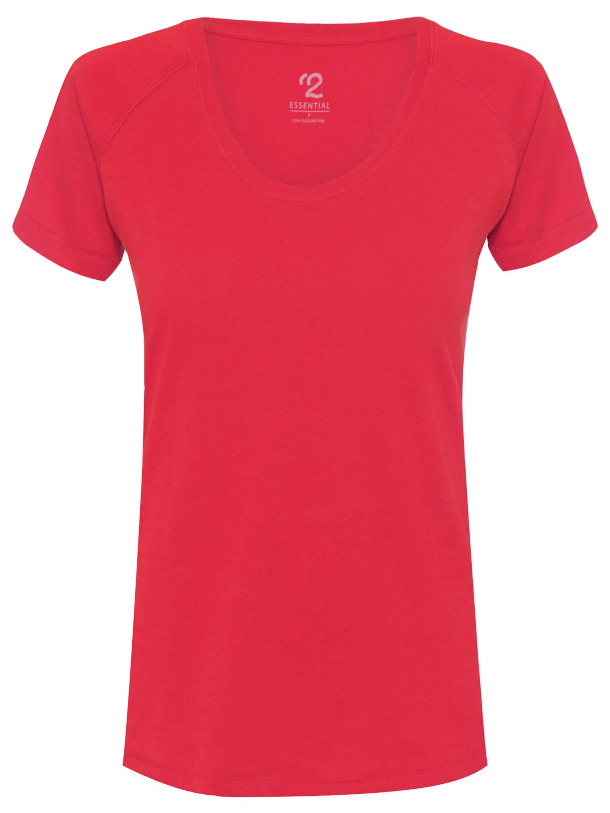 Camiseta Feminina Raglan Pima Berlim - Vermelho