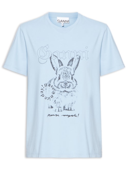 Camiseta Feminina Re-Cut Basic Cotton Jersey Rela - Azul