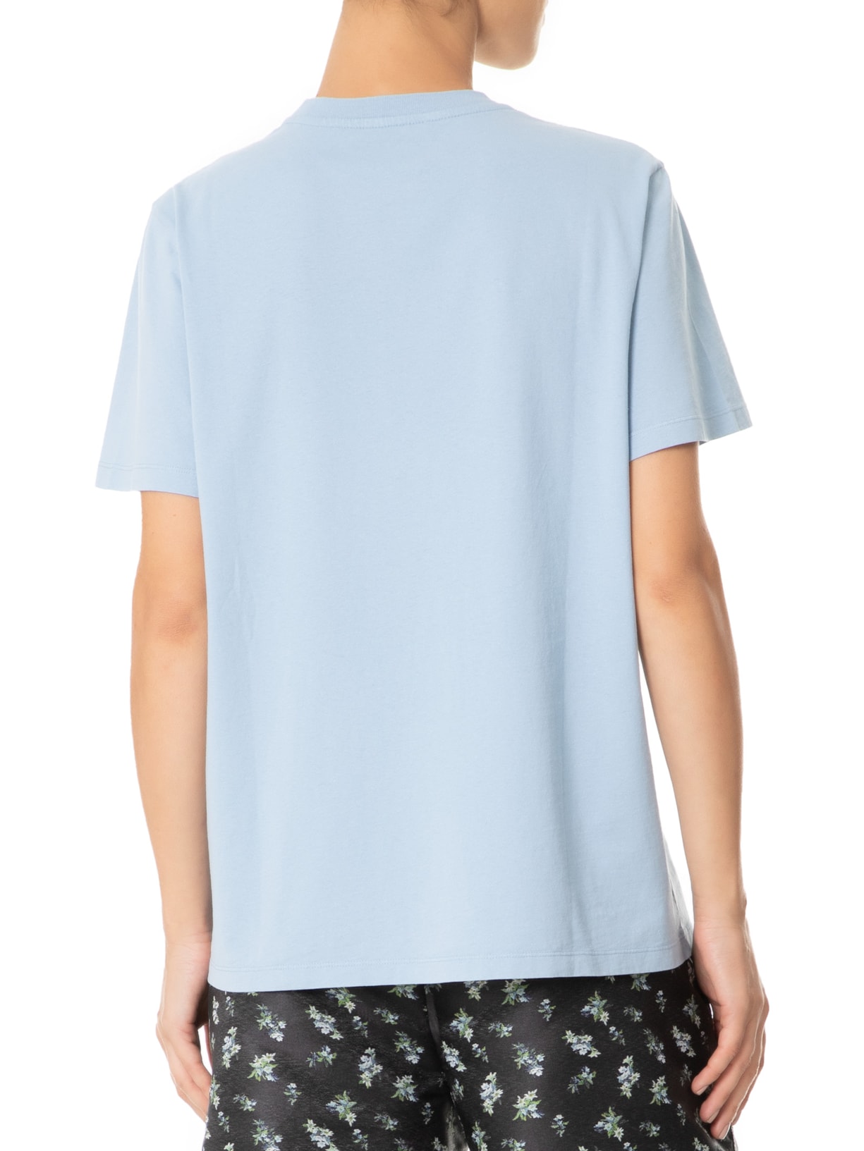 Camiseta Feminina Re-Cut Basic Cotton Jersey Rela Azul Ganni