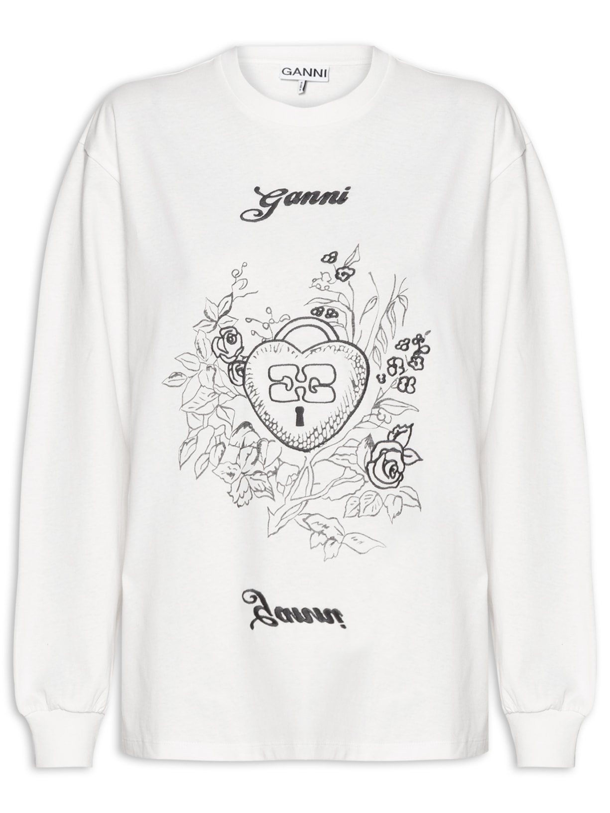 Camiseta Feminina Re-Cut Heavy Jersey Charm Long Sleeve - Branco