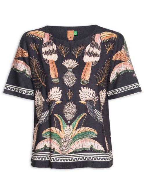 Camiseta Feminina Recanto Dos Pássaros - Preto