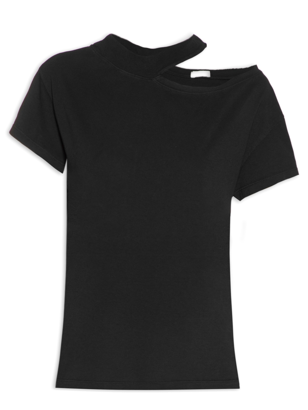 Camiseta Feminina Recorte Ombro - Preto