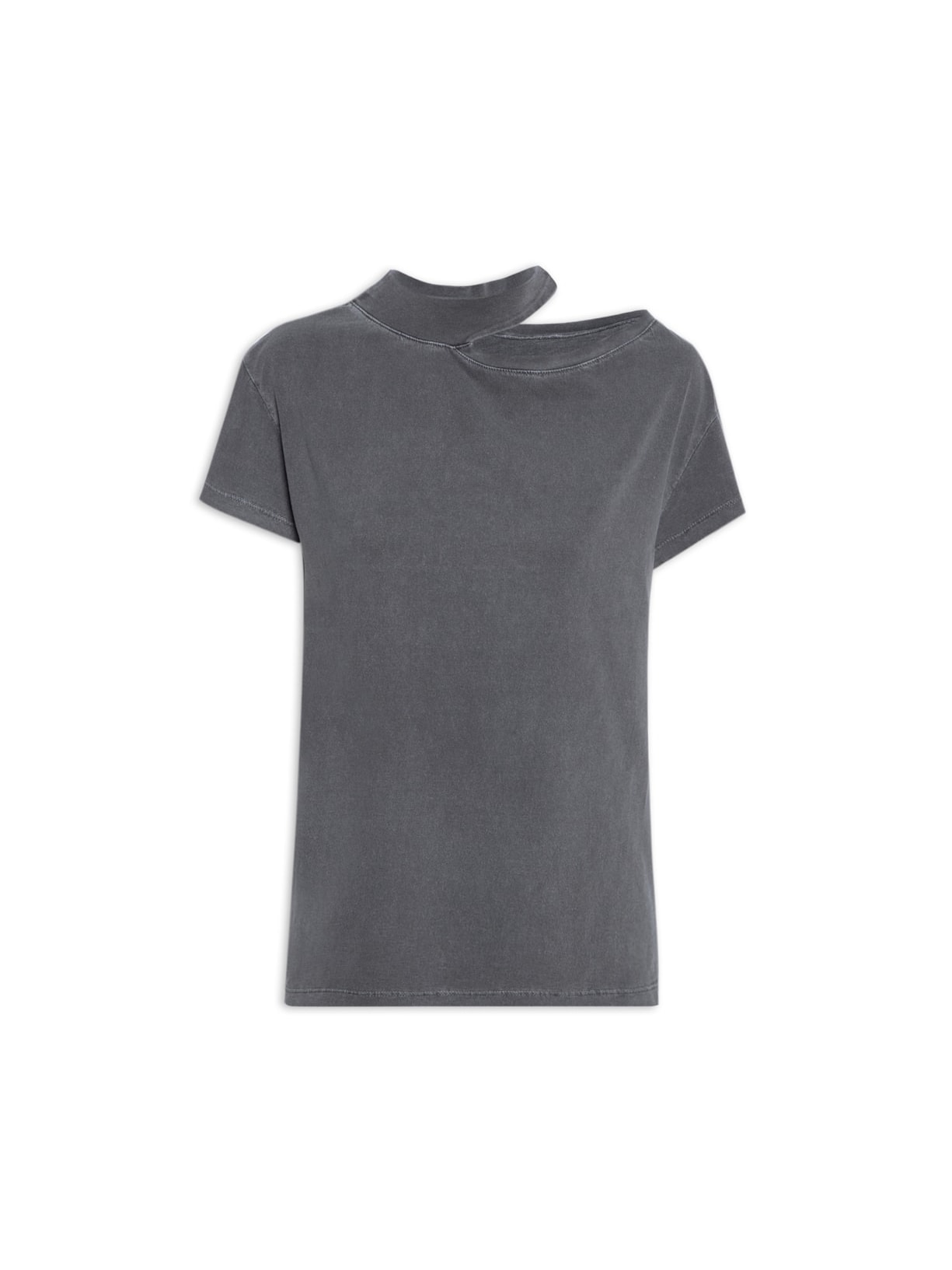 Camiseta Feminina Recorte Ombro - Preto