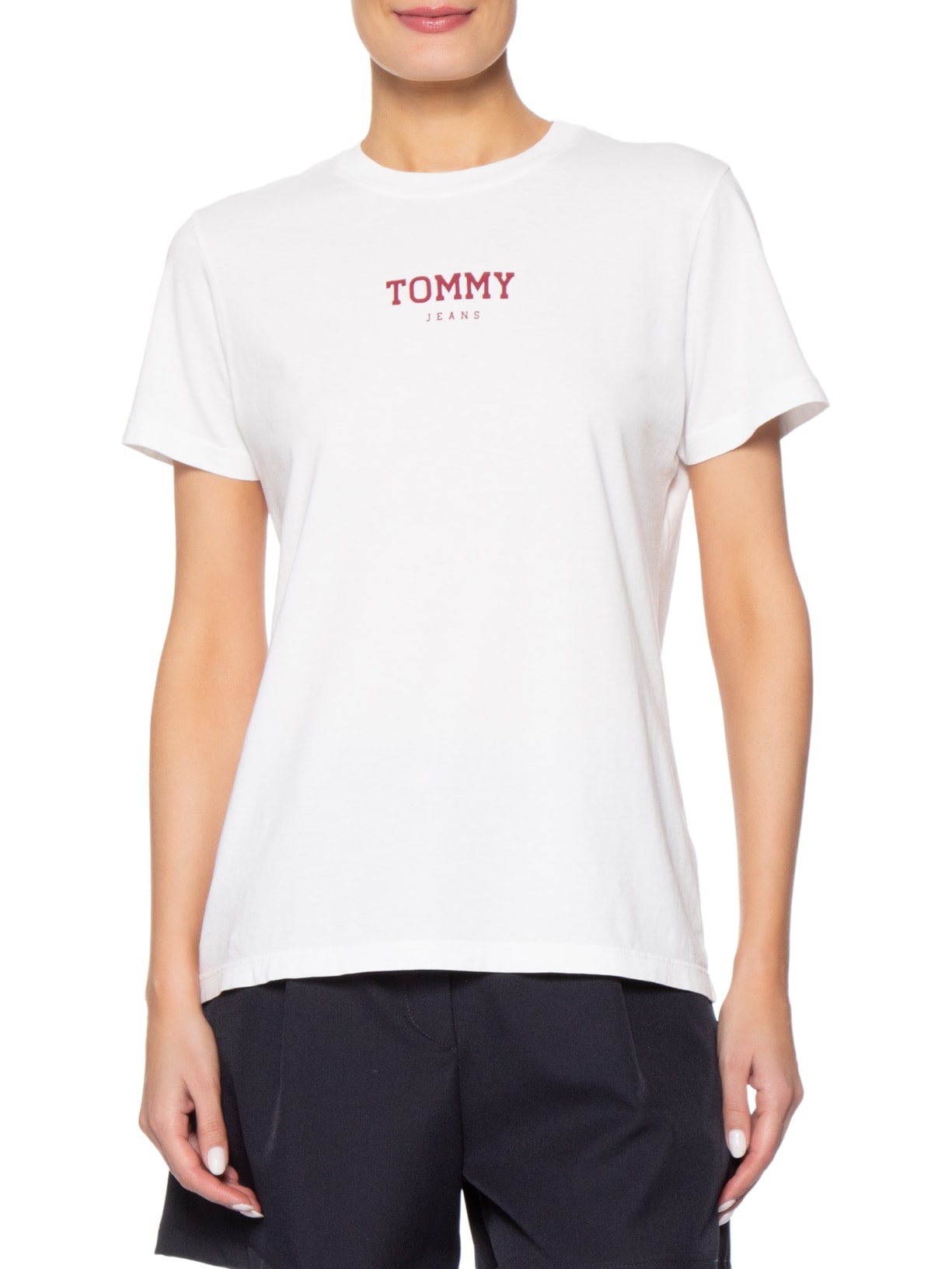 Camiseta Feminina Reg Essential Logo 2 Tee  – Branco Tommy Jeans