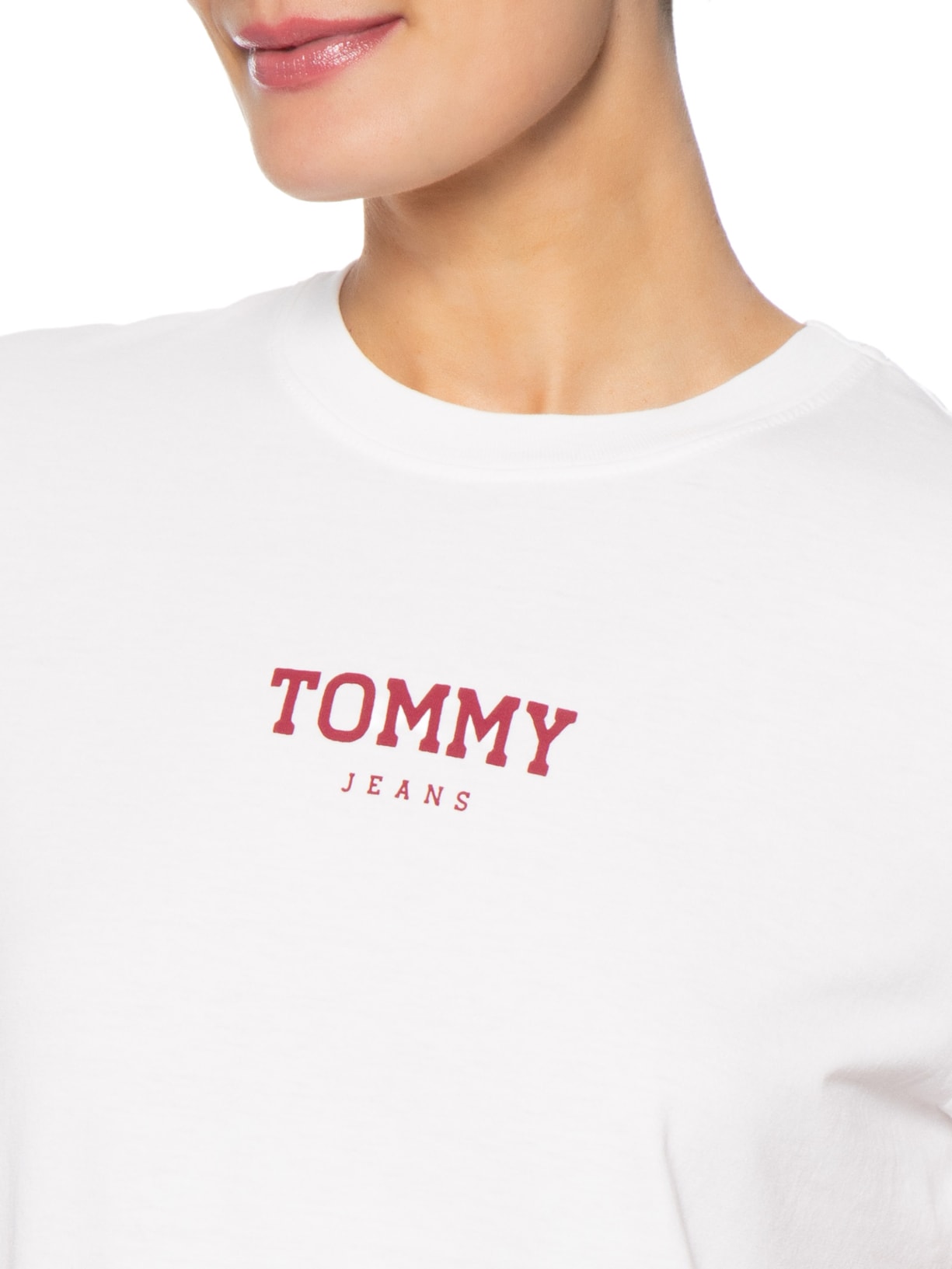 Camiseta Feminina Reg Essential Logo 2 Tee  – Branco Tommy Jeans