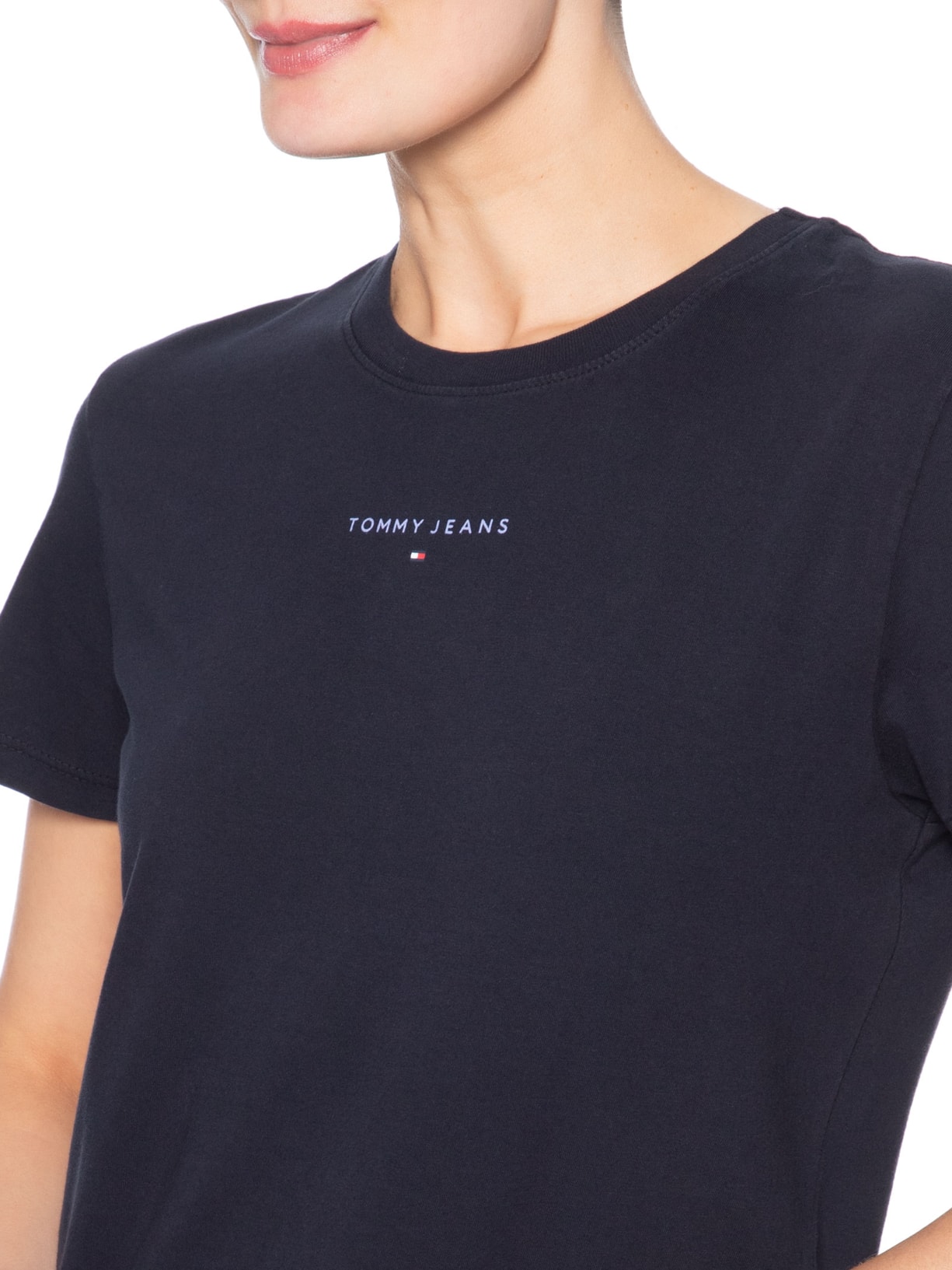 Camiseta Feminina Reg Linear SS Tee – Azul Tommy Jeans