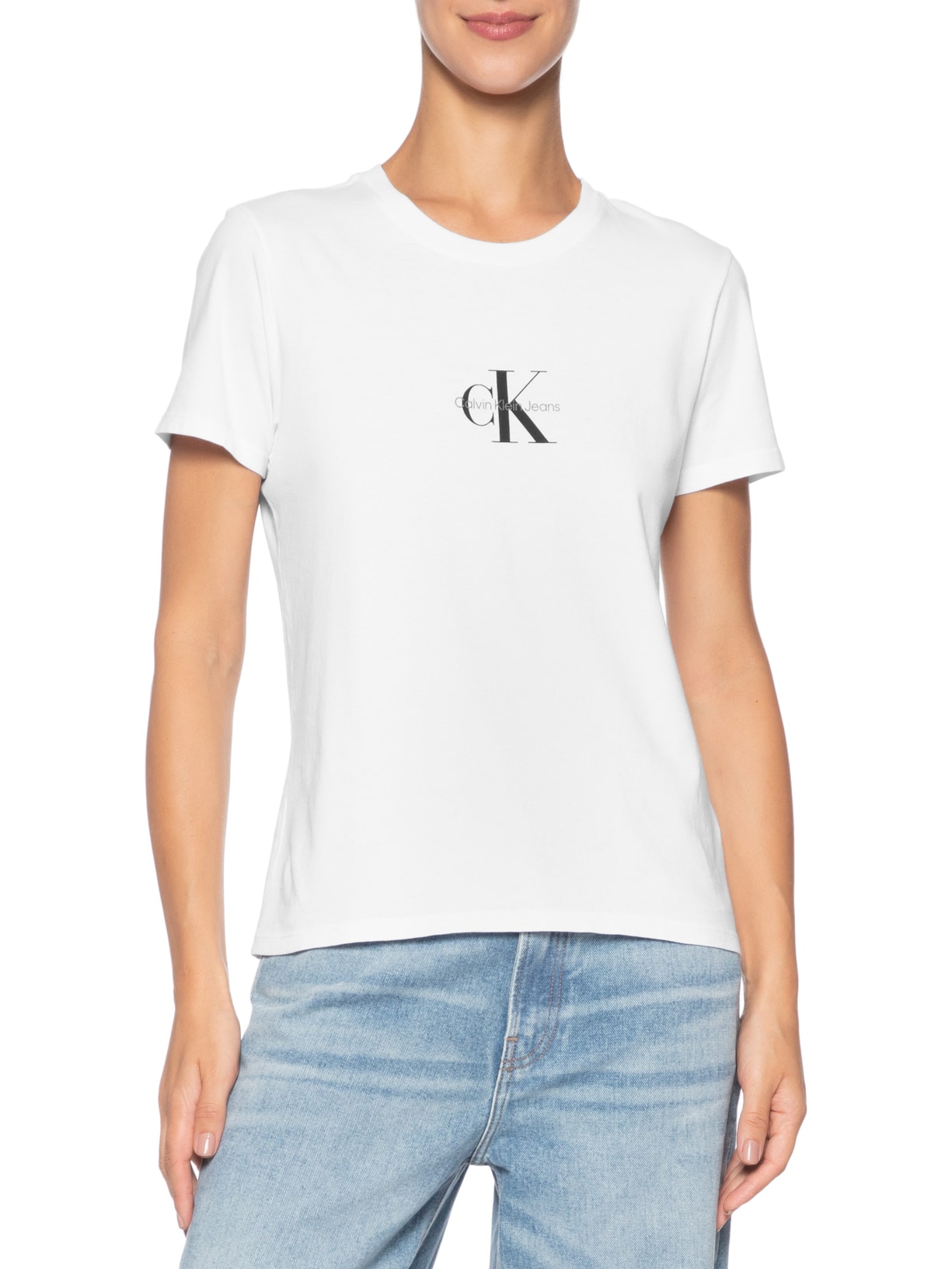 Camiseta Feminina Reissue Centralizado Branco Calvin Klein Jeans