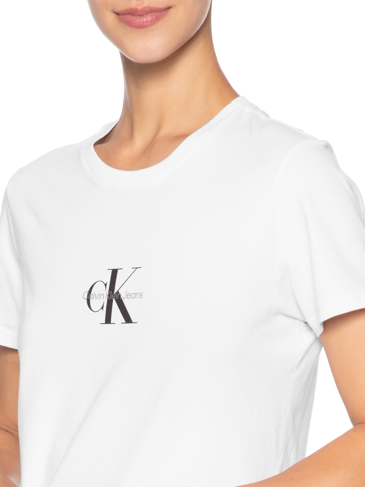 Camiseta Feminina Reissue Centralizado Branco Calvin Klein Jeans