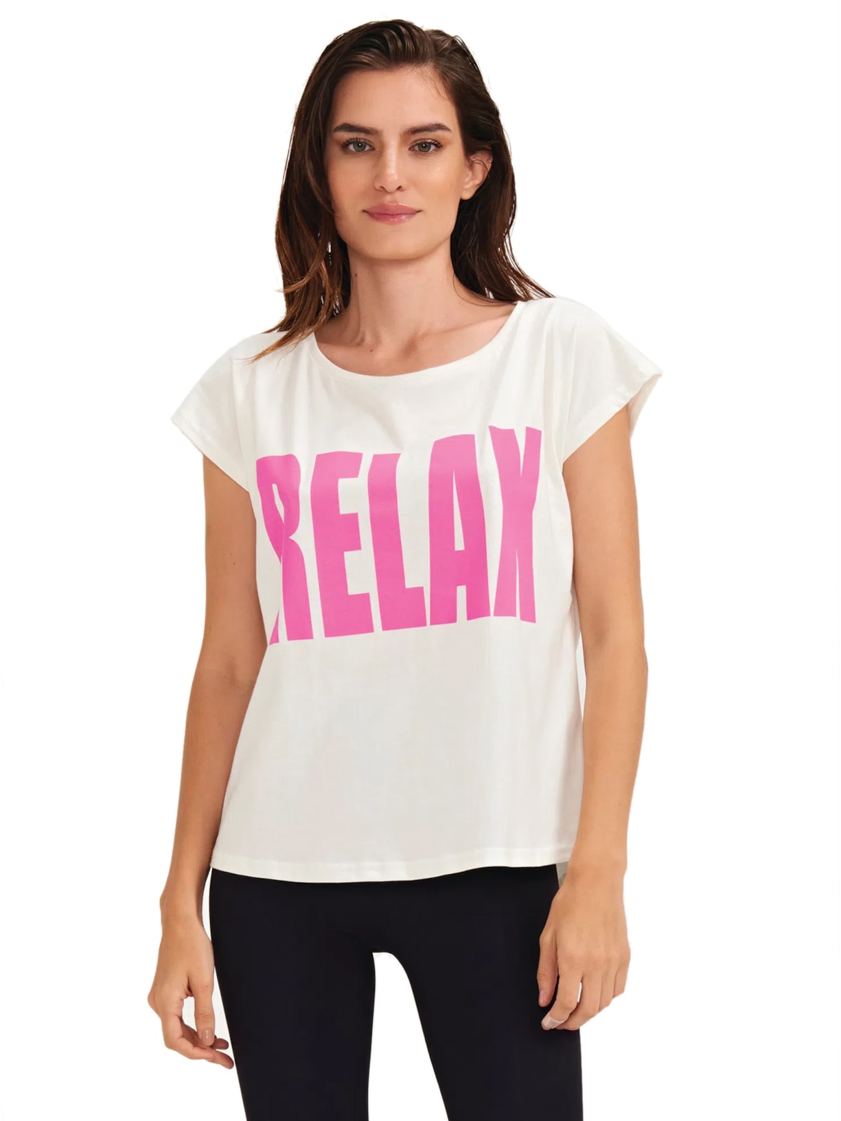 Camiseta Feminina Relax Branco Triya