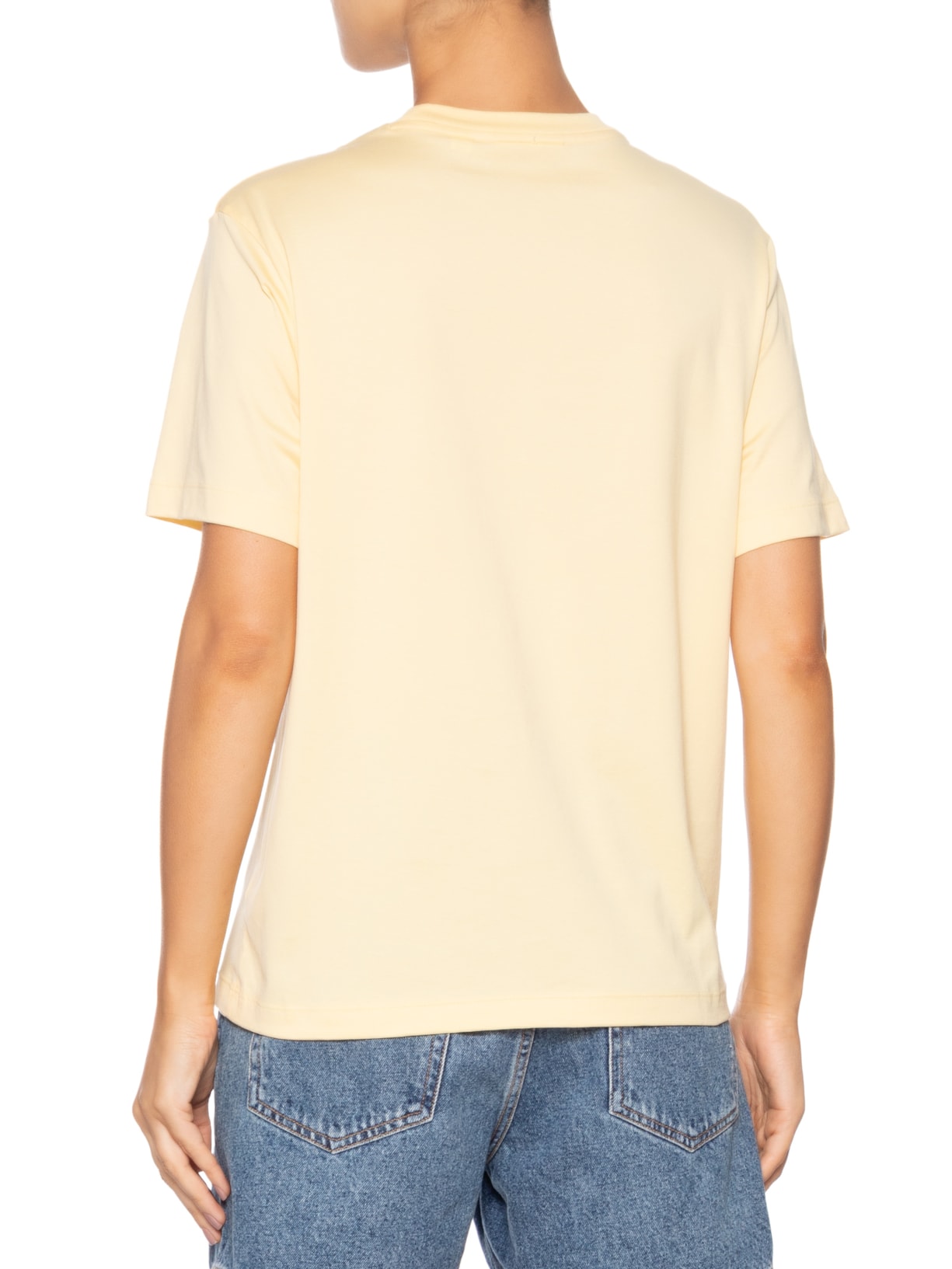 Camiseta Feminina Relaxed Fit Algodão Pima Amarelo Lacoste