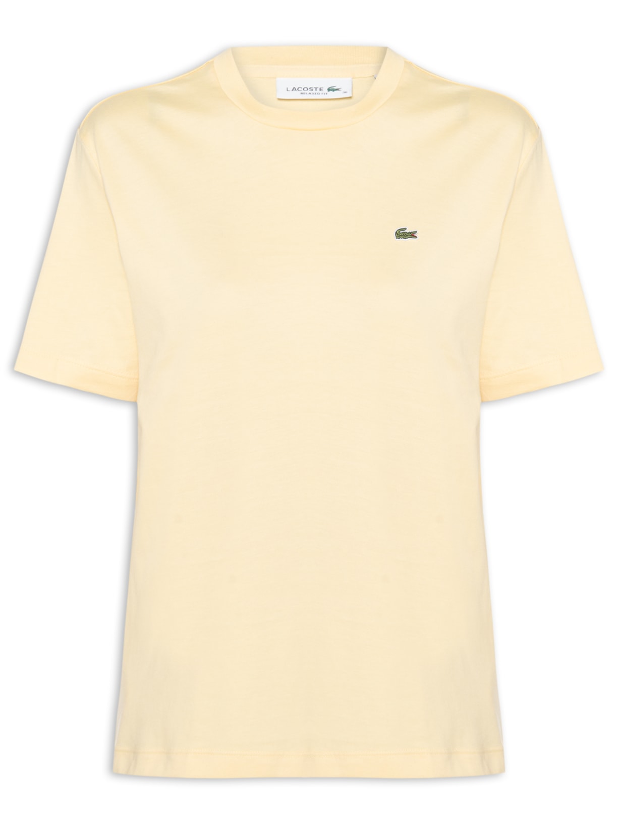 Camiseta Feminina Relaxed Fit Algodão Pima Amarelo Lacoste
